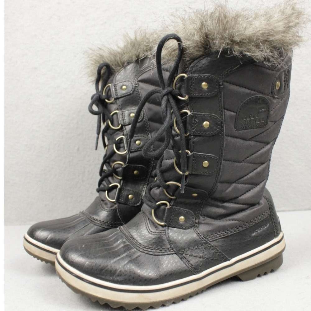Sorel Snow Boots Womens 6.5 US Waterproof Gorpcore Rubber Toe Black Ankle Boot